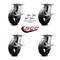 Service Caster 8 Inch Rubber on Steel Caster Set with Roller Bearings and Brakes/Swivel Locks SCC-35S820-RSR-SLB-BSL-4 - alternate 6